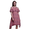 thumbnail image 1 of Bimba Damask Print Flutter Sleeve Womenâ€™s Party Tunic Cold Shoulder Midi Dress-XXX-Large, 1 of 6