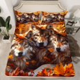 thumbnail image 2 of Homewish Wild Wolves Full Size Sheets,Autumn Fall Maples Bed Sheets,Jungle Animal Sheet Sets For Boy,Breathable Home Decor,4 Pieces, 2 of 7