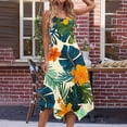 thumbnail image 5 of Ruimatai Women's Floral Coconut Print Sleeveless Tank Dress with Pockets, Beach Summer Casual Round Neck Sundress, Lightweight Comfortable Polyester Dress for Vacation Party Dating, 5 of 7