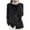 Black, variant on Women's Crew Neck Solid Warm Long Sleeve Sweater Single Breasted Knitted Jumper Cardigan