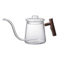 thumbnail image 1 of HLONK Glass Stovetop Gooseneck Kettle Heat Resistance Ergonomic Wooden Handle Stovetop Tea Kettles Coffee Pot Gooseneck Kettle for Coffee Maker 480ML, 1 of 7