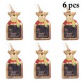 thumbnail image 1 of 6PCS Christmas Hanging Ornament Retro Wood Cartoon Sign Christmas Tree Ornament, 1 of 9