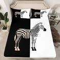 thumbnail image 2 of Homewish Boys Girls Animal Zebra Twin Sheet Sets 3pcs,Abstract Geometric Stripes Twin Fitted Sheet Microfiber,Jungle Wildlife Breathable Flat Sheet,Lightweight Room Decor, 2 of 7