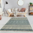 thumbnail image 3 of Casavani Handmade Blue Block Printed Cotton Indoor Outdoor Patio Rug Living Room Carpets 4x7 feet, 3 of 6