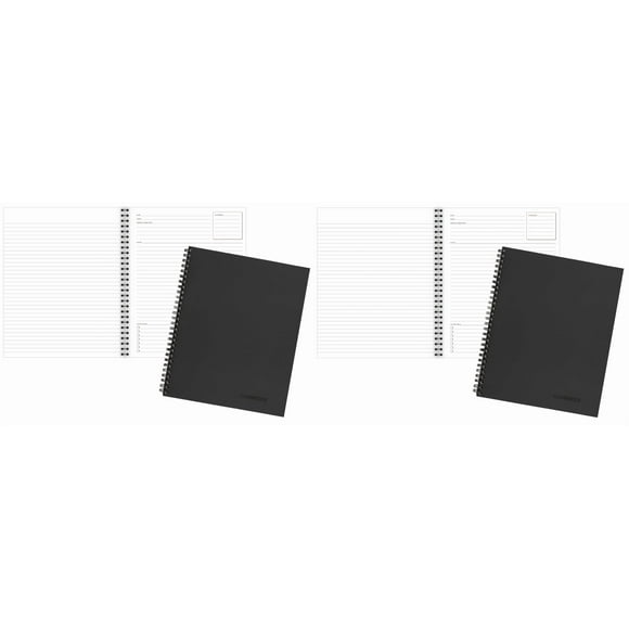 Cambridge Notebook Business Notebook 8-1/4"" x 11"" 80 Sheets Ruled Meeting Notes Flexible Cover Wirebound Gray (06132) (Pack of 2)
