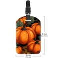 thumbnail image 6 of Square 2Pack PU Leather Thanksgiving Pumpkin Cruise Luggage Tag with Privacy Cover and Name ID Tag for Travel Handbags Backpacks Luggage Tags, 6 of 6