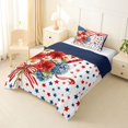 thumbnail image 2 of Manfei Watercolor Flowers Stars Twin Comforter Sets,Us Flag 4Th Of July Bedding Set,Red White Blue,Navy Blue Reversible,2-Piece,1 Comforter and 1 Pillowcase, 2 of 7