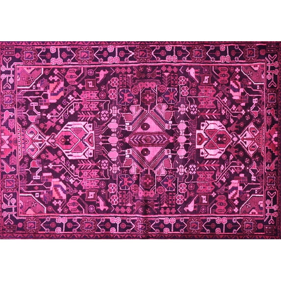 Ahgly Company Indoor Rectangle Animal Pink Traditional Area Rugs, 7' x 10'