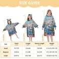 thumbnail image 4 of FORMRS Wearable Blanket Hoodie with Sleeves for Kids Cozy Flannel Sweatshirt, Blue Plants Window, 4 of 7