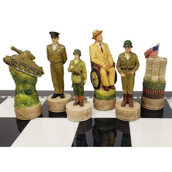 World War 2 US vs GERMANY Set Chess Men Pieces WW2 - NO BOARD