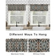 thumbnail image 4 of Brown Teal Boho Curtain Valance for Windows/Living Room/Kitchen/Bathroom/Café, Short Rod Pocket Tier Curtain Window Treatment Panel Ethnic Rustic Abstract Flowers Topper Curtain 54''x18'', 4 of 6