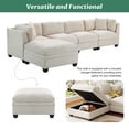 thumbnail image 4 of Harper & Bright Designs L Shaped Modular Sectional Sofa with Removable Storage Ottoman and 2 Hidden Cup Holders, 5 Seater Upholstered Couch for Living Room Apartment, Beige, 4 of 15