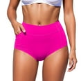 thumbnail image 2 of Swim Pants Women High Waisted Swimsuit Bikini Bottoms Swim Bottom Full Coverage Bathing Suit With Pockets Hot Pink M, 2 of 7