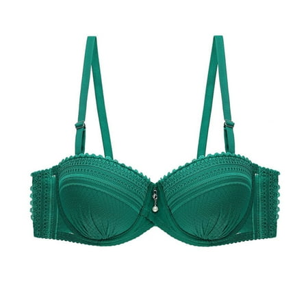 

Underwired Comfort Permeable Support Lace Breathable High Quality Lining Bra For Woman Green 36b