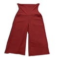 thumbnail image 5 of WHEANG Women's Summer Wide Leg Capri Pants - Casual High Waist Cropped Trousers Lightweight Breathable Lounge Pants Daily Beach Travel Summer Capri Pants Size 3XL Red Summer Sales Under $8, 5 of 5