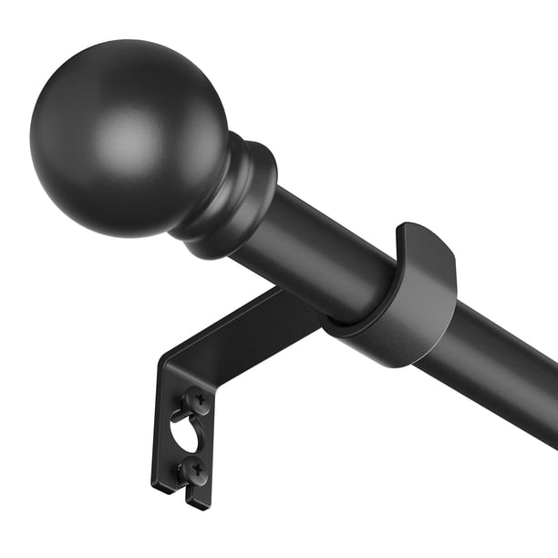 Juego de barras de cortina SMODBRODRE para ventana de 80-120 cm, metal negro