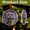 thumbnail image 2 of Christmas Owl Wearing Santa Hat-4 Ornament Ornaments for Teacher Coworker Boss Friend Mentors Crystal Glass Christmas Decor with Holiday Design, 2 of 8