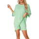 thumbnail image 1 of Conjunto de lounge de gran tamaño para mujeres INSPIRE CHIC, sudaderas de entrenamiento, camiseta con pantalones cortos de ciclista, conjuntos M en verde brillante, 1 of 6