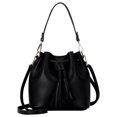 thumbnail image 1 of Chok 1111Fourone Bucket Bag Faux Leather Tassel Drawstring Crossbody Pouch Women Solid Color Shoulder Bag Handbag, 1 of 10