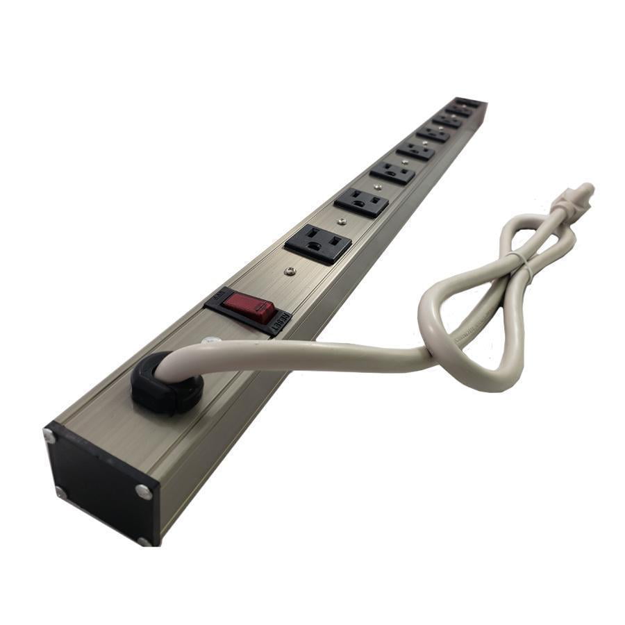 Rope Globaltone 03260 Canadas Brand Power Bar 8 Outlets with 15A Circuit Breaker 3 Ft 14AWG 