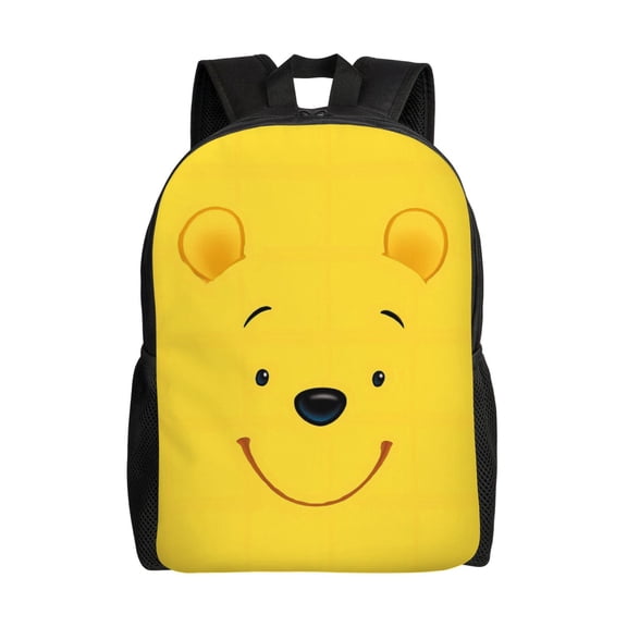 Lightweight Backpack, Yellow Bear Aesthetic Oxford Daypack for Daily Travel and Picnic