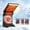 Orange, variant on Kumdkdwn 15.75" Bifurcated Circulating Fan with Illumination - Foldable Dual-Head Air Mover, 3-Speed Rechargeable Unit for Horizontal Planes & Vertical Suspension