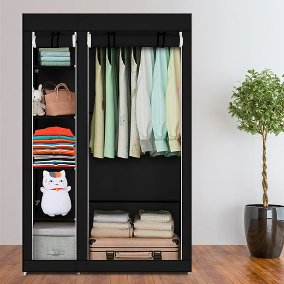 UWR-Nite Closet Organizer, Wardrobe Portable Clothes Closet Shelves with Non-Woven Fabric Waterproof Sturdy Storage Organizer Bedroom Hanging Wardrobe Closet