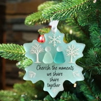 Snowflake-Shaped Sea Glass Friendship Decor, Snowflake Shape Seaglass Thank You Keepsake, Joyful Feel Sea Glass Art, Christmas Pendant Xmas Tree Decor Gift for Family Friends Lover Coworkers