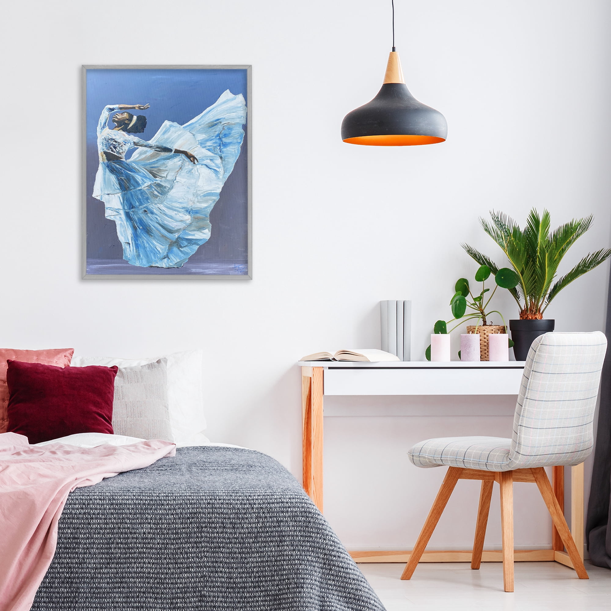 Stupell Industries Young Queen Dancer Gray Framed Giclee Art, design by Lauren Luna