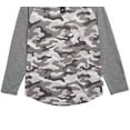 thumbnail image 3 of Univibe Big Boys Rory Colorblocked Camo Henley Gray Size Small, 3 of 3