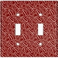thumbnail image 2 of Metal Light Switch Wall Plate Outlet Cover (Coffee Espresso Mocha Bean Maroon Pattern - Double Toggle), 2 of 2