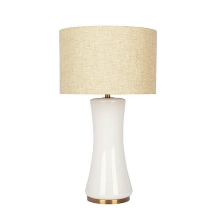 Ashcroft Furniture Cascade Glass Lamp Golden Base Off White Glass Table Lamp
