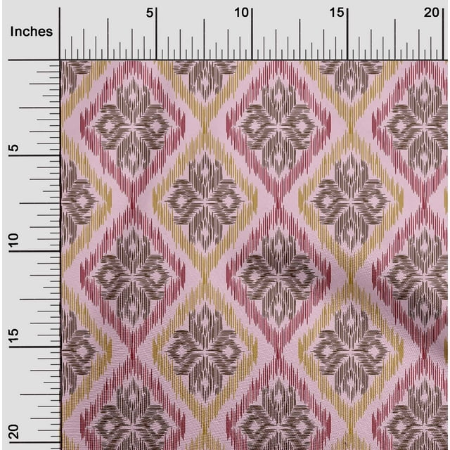 oneOone Cotton Poplin Fabric Argyle Ikat Decor Fabric Printed BTY 42 Inch Wide