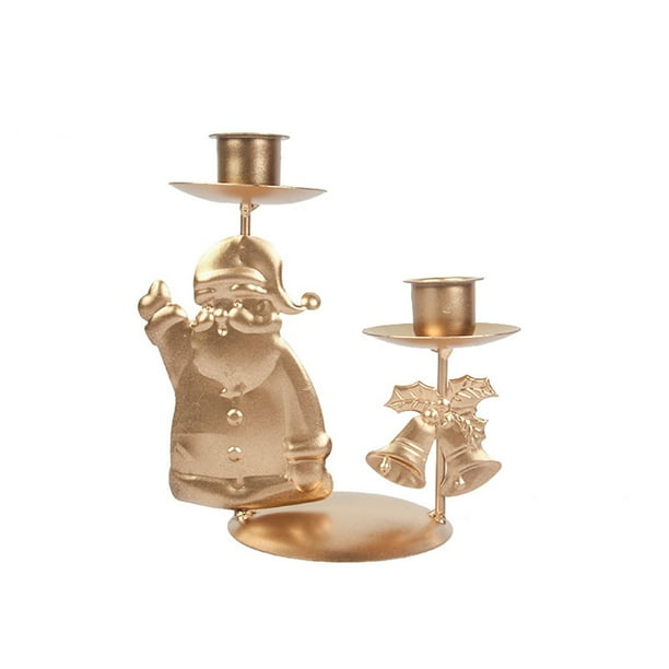 Candelero de Navidad antiguo Retro nórdico adornos candelabro de hierro de Navidad Wmkox8yii gf7001
