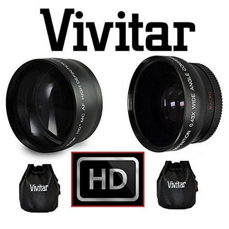 2-Pcs Hi Def Telephoto & Wide Angle Lens Kit For Olympus E-PL9 E-M10 lll E-PL8 (37mm Compatible)