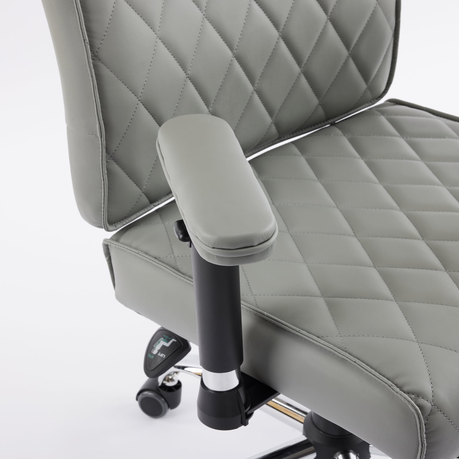 DELIA Stylish Comfortable Office Desk Chair, Customer Rolling Seat, Diamond Stitched, Adjustable Height Perfect for Office, Conference Room, Reception, Waiting Area, Storm Grey