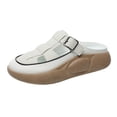 thumbnail image 4 of Women Sandals Strappy Sandal Summer Shoes Flatform Shoes Fashion Soft Flat Shoes Beige 36, 4 of 8