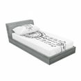 thumbnail image 3 of Ambesonne Tribal Fitted Sheet & Pillow Sham Set, Folkloric, Queen, Black White, 3 of 3