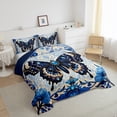 thumbnail image 3 of Manfei Chic Butterfly Bedding Sets Toddler with Comforter, Bohemian Damask Mandala Duvet Insert, Botanical Floral Flower Comforter Sets Toddler Size, Super Cozy Bedroom Decorative, 2pcs Reversible, 3 of 8