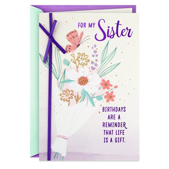 Tarjeta de cumpleaños Hallmark for Sister Life is a Gift