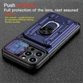 thumbnail image 4 of Shockproof Case For iPhone 15 14 Pro Max Plus 13 12 11 Pro Max XR X 8 7 Plus SE 2022 Rotation Metal Ring Stand And Card Slot Blue iPhone 13 Pro, 4 of 6