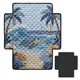 thumbnail image 2 of Kuiaobaty Turtle Sailboat Coral Print Recliner Sofa Cushion Slipcover, Armless Anti-Slip Reclining Chair Cover, Washable Quilted Furniture Protector, Home Decor, 2 of 7