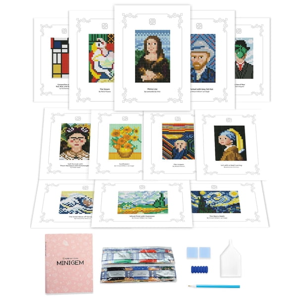 Kit de pintura de diamantes Minigem con 12 tarjetas de 5 x 7 pulgadas para principiantes