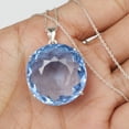 thumbnail image 4 of GEMHUB Round Shape Blue Topaz Gemstone Pendant 14.80 Gram Fine Solid 925 Silver Pendant, 4 of 4
