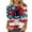 Blue, variant on YanHoo 3/4 Sleeve Patriotic Tops for Women 4th of July Outfits for Women Shirts Clearance