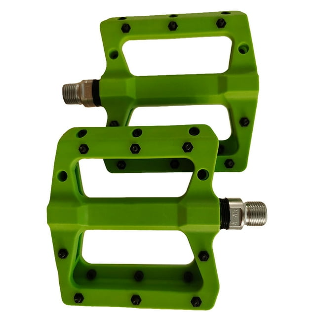 Advancent Pedales de bicicleta de 2 piezas, pedal de bicicleta de montaña, rodamiento sellado de 9/16 pulgadas, accesorio de plataforma de Ciclismo Verde