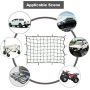 AUTOXBERT 52''x 71'' Latex Cargo Net w / 14 Hooks for Trailers Ute Pickup Truck Bed Roof Basket