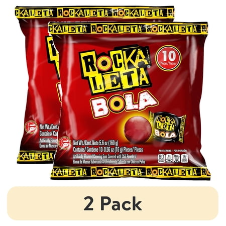 (2 pack) Sonric's Rockaleta Bola Gumballs, Mexican Chewing Gum Candy, 10 Count