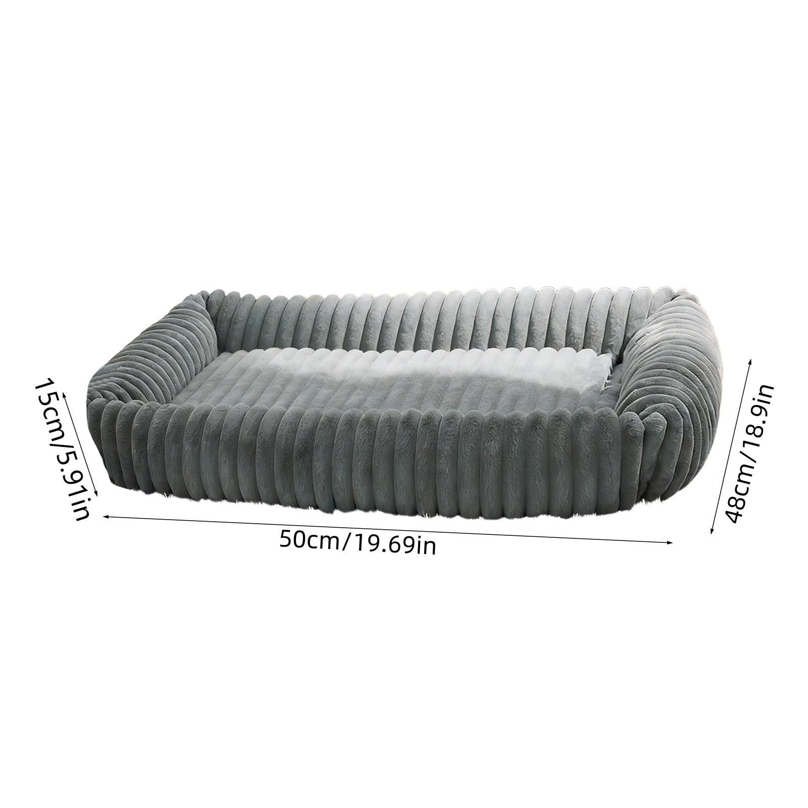 Orthopedic Dog Bed Plush Pet Sofa Bed Warm Crate Pad, Cozy Dog Cat Bed for Small Medium Large Dogs, Thick Cushion Washable Kennel Mat Non Slip Sleeping Bed Durable Comfort