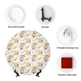 thumbnail image 4 of Daiia Cute Gnome Summer Printed Pattern Ceramic Plate Dinner Plates Bone China Decorative Plates with Display Stand Art Ceramic Ornaments for Wall Hanging Decoration-10in, 4 of 6